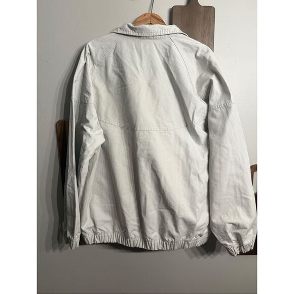 Nike Off-White Canvas Half Zip Long Sleeve Oversized Windrunner Jacket Medium - Picture 3 of 6